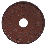 Монета 5 эре. 1927 год (HCN), Дания. Монета 5 эре. 1927 год (HCN), Дания.