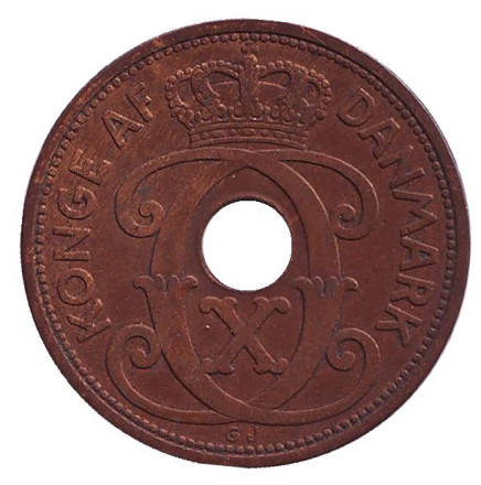 Монета 5 эре. 1927 год (HCN), Дания.