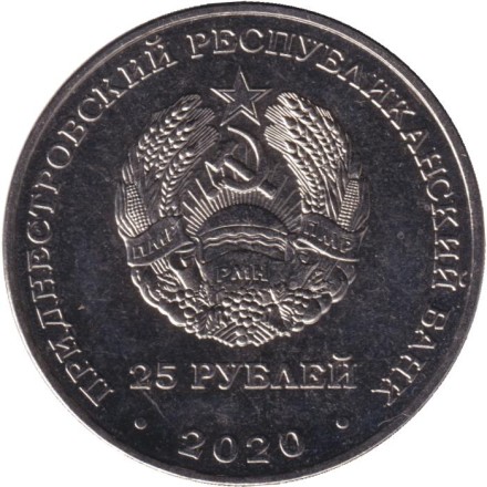 Монета 25 рублей. 2020 год, Приднестровье. Город-герой Киев.