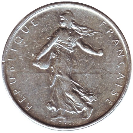 Монета 5 франков. 1962 год, Франция. Монета 5 франков. 1962 год, Франция.