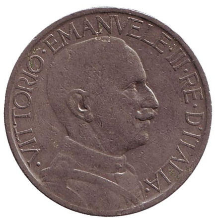 Монета 2 лиры. 1923 год, Италия.