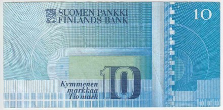 Банкнота 10 марок. 1986 год, Финляндия. Холкери Хоивикко. P-113a(21).