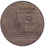 Монета 1 бат. 1987 год, Таиланд. Храм Изумрудного Будды. Монета 1 бат. 1987 год, Таиланд. Храм Изумрудного Будды.