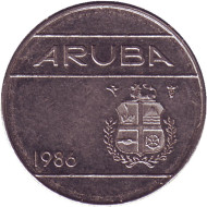 Монета 10 центов. 1986 год, Аруба. Монета 10 центов. 1986 год, Аруба.