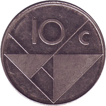 Монета 10 центов. 1986 год, Аруба.