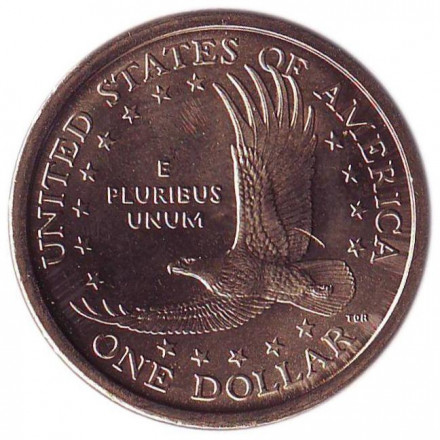 Монета 1 доллар, 2000 год (P), США. Сакагавея (Парящий орел), серия "Коренные американцы". Монета 1 доллар, 2000 год (P), США. Сакагавея (Парящий орел), серия "Коренные американцы".