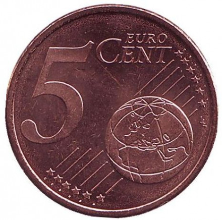 Монета 5 центов. 2018 год, Испания.