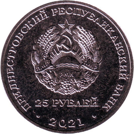 Монета 25 рублей. 2021 год, Приднестровье. Год молодёжи в Приднестровье.