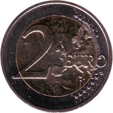 Монета 2 евро. 2020 год, Люксембург. (Обычный чекан). Тип 1. Рождение наследного Великого Герцога Чарльза.