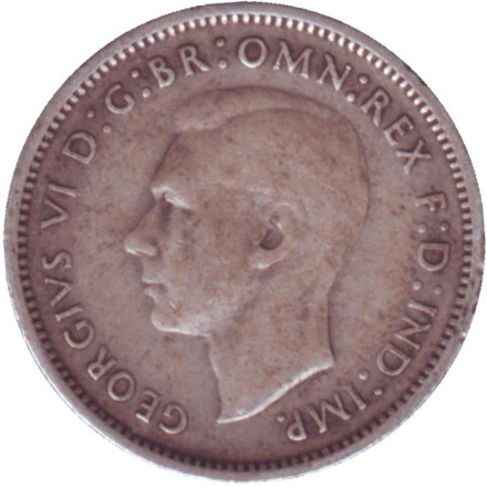 Монета 6 пенсов. 1938 год, Австралия.