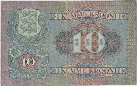 Банкнота 10 крон. 1937 год, Эстония.