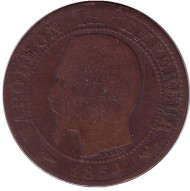 Монета 5 сантимов. 1854 год (W), Франция. Наполеон III. Монета 5 сантимов. 1854 год (W), Франция. Наполеон III.