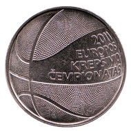 Монета 1 лит. 2011 год, Литва. Чемпионат Европы по баскетболу. Монета 1 лит. 2011 год, Литва. Чемпионат Европы по баскетболу.