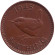 Монета 1 фартинг. 1945 год, Великобритания. Крапивник. (Птица).
