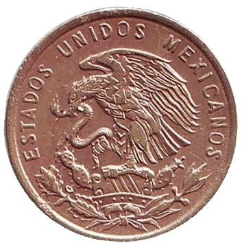 Монета 1 сентаво. 1958 год, Мексика.