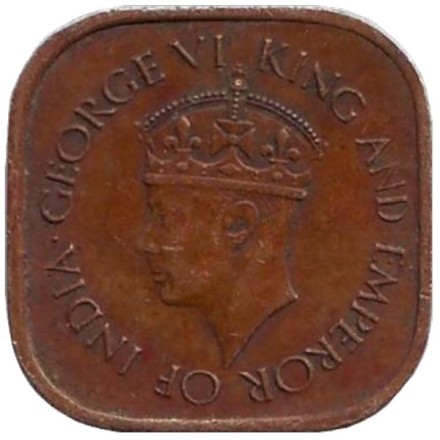 Монета 5 центов. 1944 год, Цейлон. Монета 5 центов. 1944 год, Цейлон.