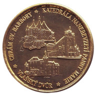 Храм Святой Барборы. Собор Вознесения Девы Марии. Кутна-Гора. Сувенирный жетон, Чехия.