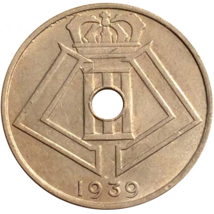 Монета 25 сантимов. 1939 год, Бельгия. Монета 25 сантимов. 1939 год, Бельгия.