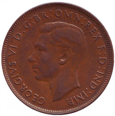 Монета 1 пенни. 1948 год, Австралия. (Без точки) Кенгуру. Монета 1 пенни. 1948 год, Австралия. (Без точки) Кенгуру.