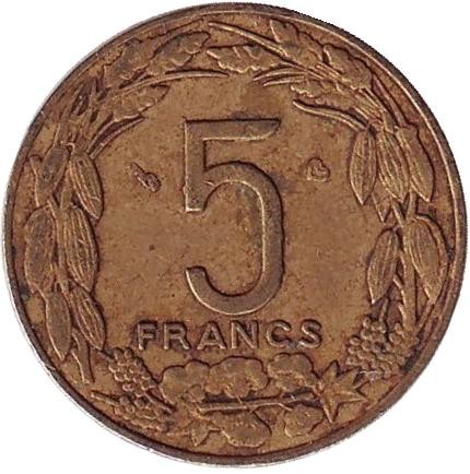 Монета 5 франков. 2003 год, Центральные Африканские штаты. Африканские антилопы. (Западные канны).