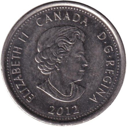Монета 25 центов. 2012 год, Канада. Айзек Брок.