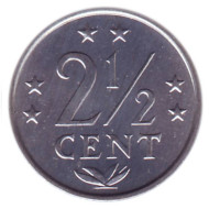 Монета 2,5 цента. 1982 год, Нидерландские Антильские острова. Монета 2,5 цента. 1982 год, Нидерландские Антильские острова.