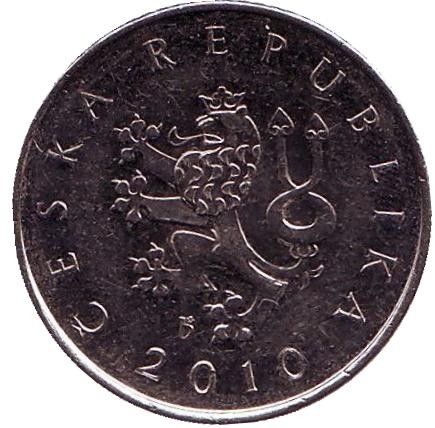 Монета 1 крона. 2010 год, Чехия.