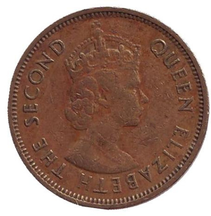 Монета 10 центов. 1961 год, Гонконг. (KN).