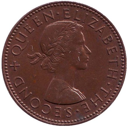 Монета 1/2 пенни, 1957 год, Новая Зеландия. Амулет-талисман Хей-Тики. Монета 1/2 пенни, 1957 год, Новая Зеландия. Амулет-талисман Хей-Тики.