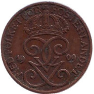 Монета 1 эре. 1909 год, Швеция. Монета 1 эре. 1909 год, Швеция.