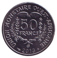 Монета 50 франков. 2013 год, Западные Африканские штаты. Монета 50 франков. 2013 год, Западные Африканские штаты.