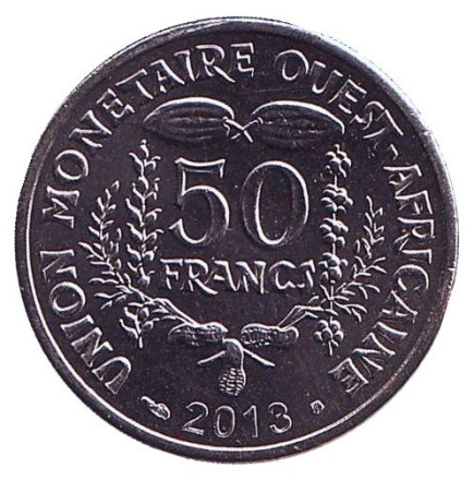 Монета 50 франков. 2013 год, Западные Африканские штаты. UNC.