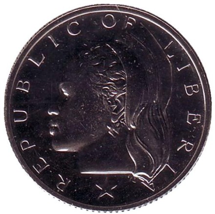 Монета 25 центов. 1968 год, Либерия. Монета 25 центов. 1968 год, Либерия.