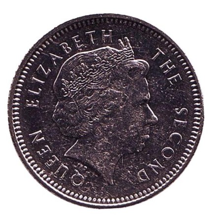 Монета 10 пенсов. 2004 год, Фолклендские острова. UNC. Морские львы.