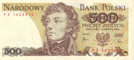 Банкнота 500 злотых, 1982 год, Польша. Тадеуш Костюшко.