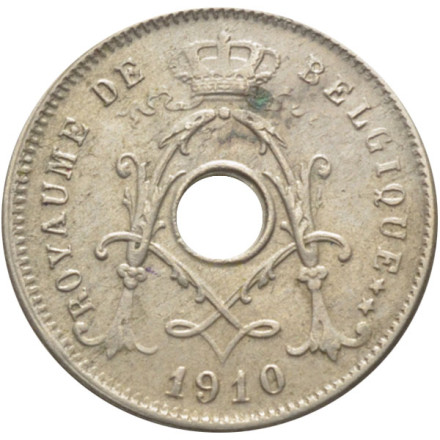 Монета 5 сантимов. 1910 год, Бельгия. (Belgique)