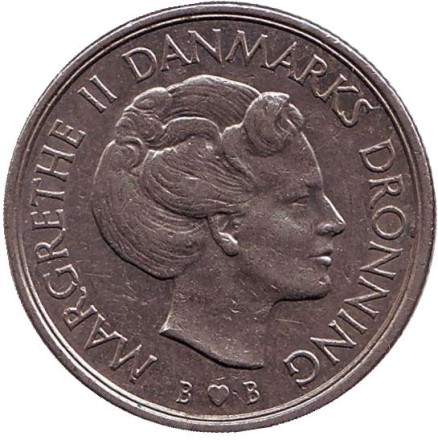 Монета 1 крона. 1979 год, Дания.