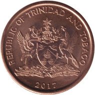 Монета 5 центов. 2017 год, Тринидад и Тобаго. Райская птица. Монета 5 центов. 2017 год, Тринидад и Тобаго. Райская птица.