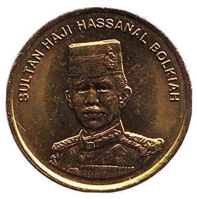 Монета 1 сен. 2008 год, Бруней. aUNC. Султан Хассанал Болкиах.