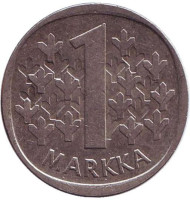 Монета 1 марка. 1988 год, Финляндия. Монета 1 марка. 1988 год, Финляндия.