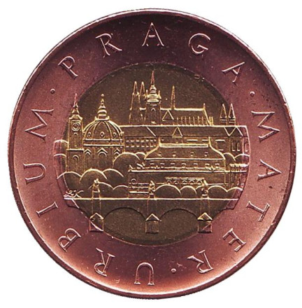 Монета 50 крон. 2018 год, Чехия. UNC. Прага.