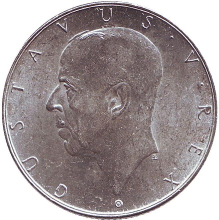 Монета 2 кроны. 1938 год, Швеция. 300-летний юбилей с момента основания посёлка Делавэр. Монета 2 кроны. 1938 год, Швеция. 300-летний юбилей с момента основания посёлка Делавэр.