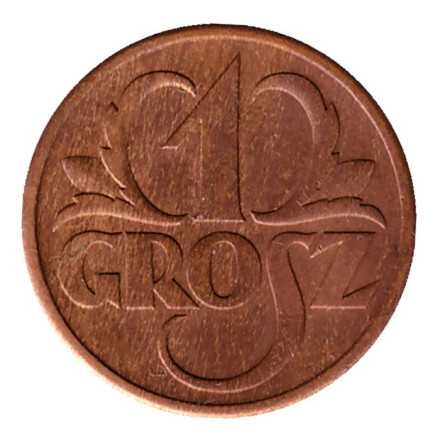 Монета 1 грош, 1938 год, Польша.