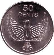 Монета 50 центов. 2012 год, Соломоновы острова. Птица счастья (Орёл). Монета 50 центов. 2012 год, Соломоновы острова. Птица счастья (Орёл).