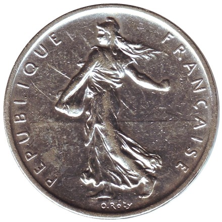 Монета 5 франков. 1960 год, Франция. Монета 5 франков. 1960 год, Франция.