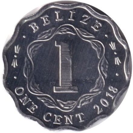 Монета 1 цент. 2018 год, Белиз.