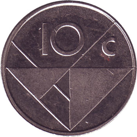 Монета 10 центов. 1987 год, Аруба. Монета 10 центов. 1987 год, Аруба.