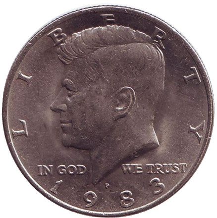 Монета 50 центов. 1983 год (P), США. Джон Кеннеди.
