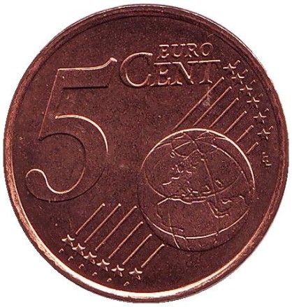Монета 5 центов. 1999 год, Франция. Монета 5 центов. 1999 год, Франция.