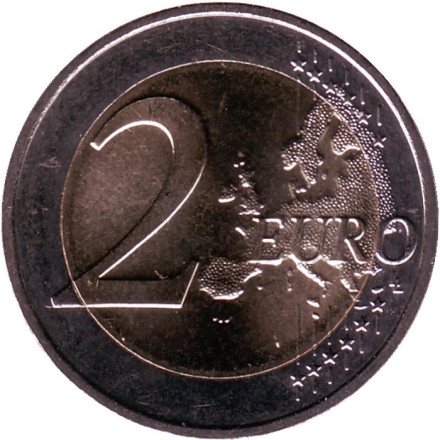 Монета 2 евро. 2020 год, Люксембург. (Гравировка). Рождение наследного Великого Герцога Чарльза.